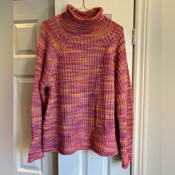 NIC+ZOE Pink and Orange Crew Neck Sweater - Picture 4 of 10